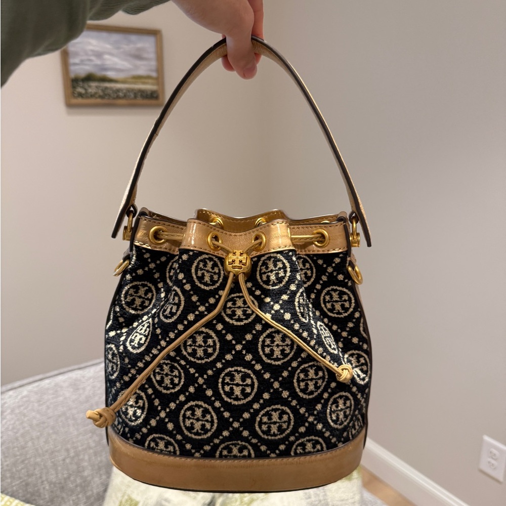 Tory Burch T Monogram Chenille Bucket Bag